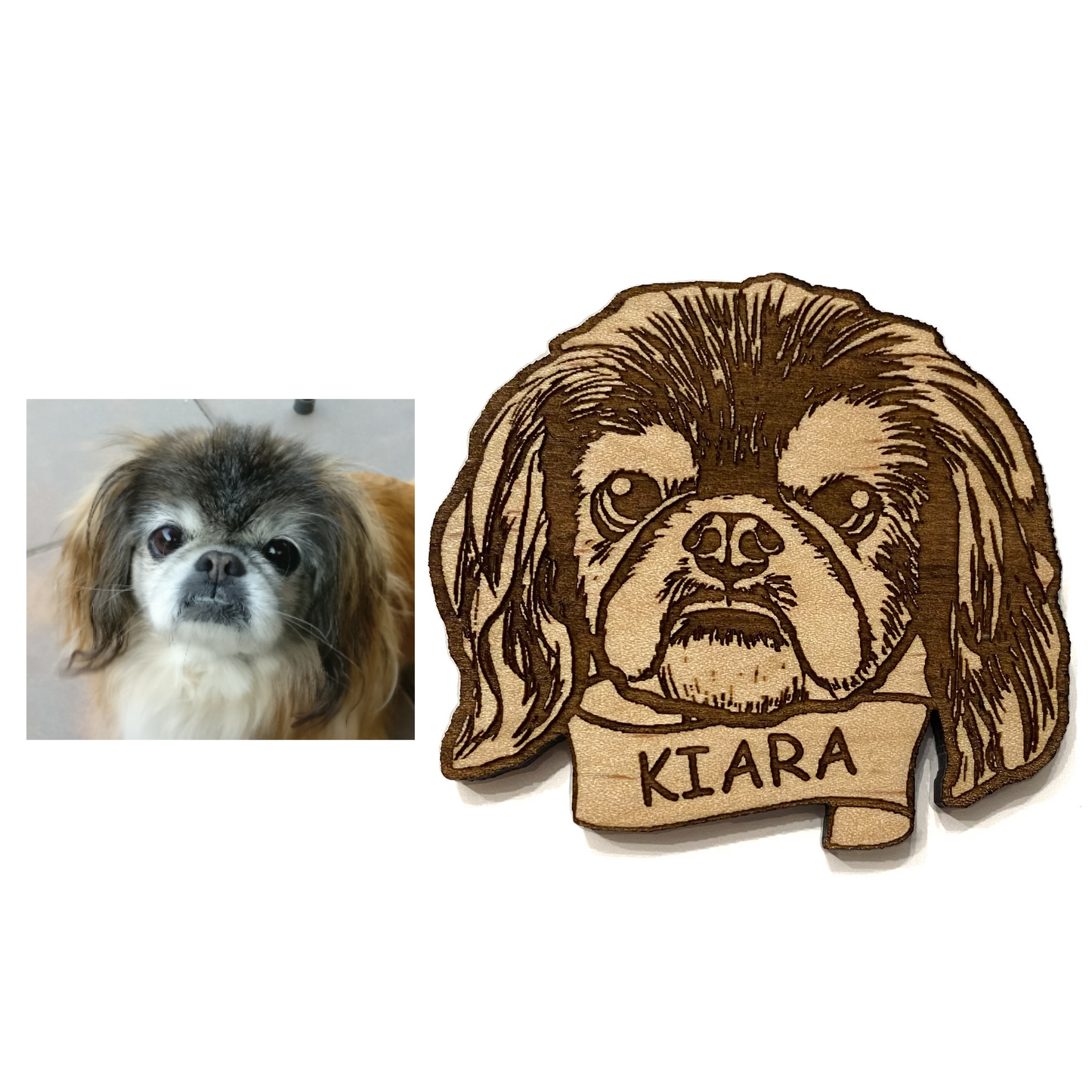 Custom Pet Portrait Wooden Magnet