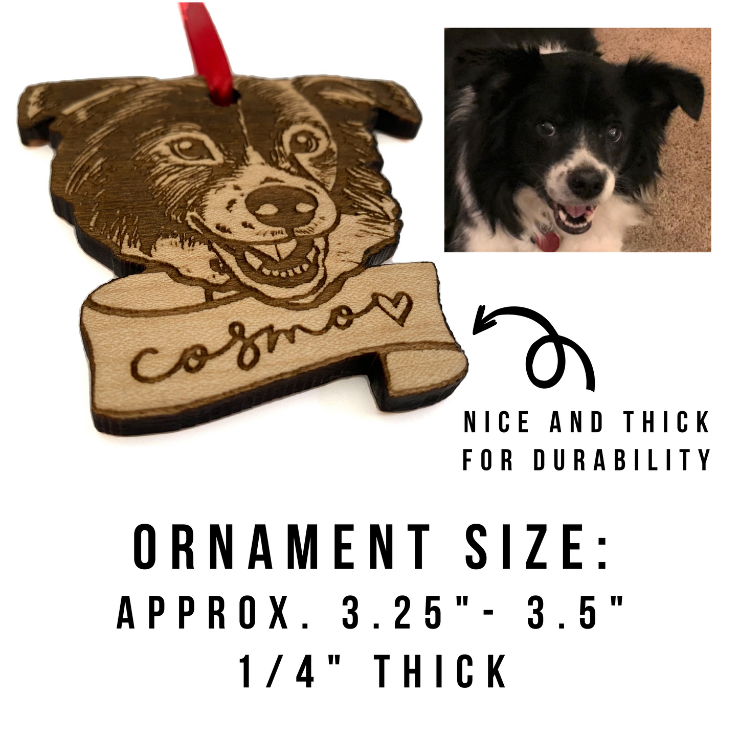 Custom Pet Portrait Wooden Ornament