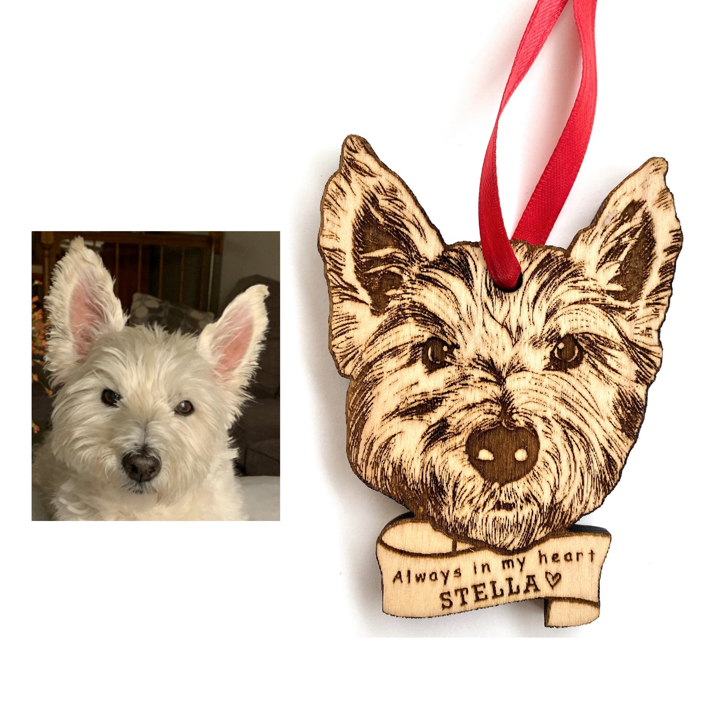 Custom Pet Portrait Wooden Ornament