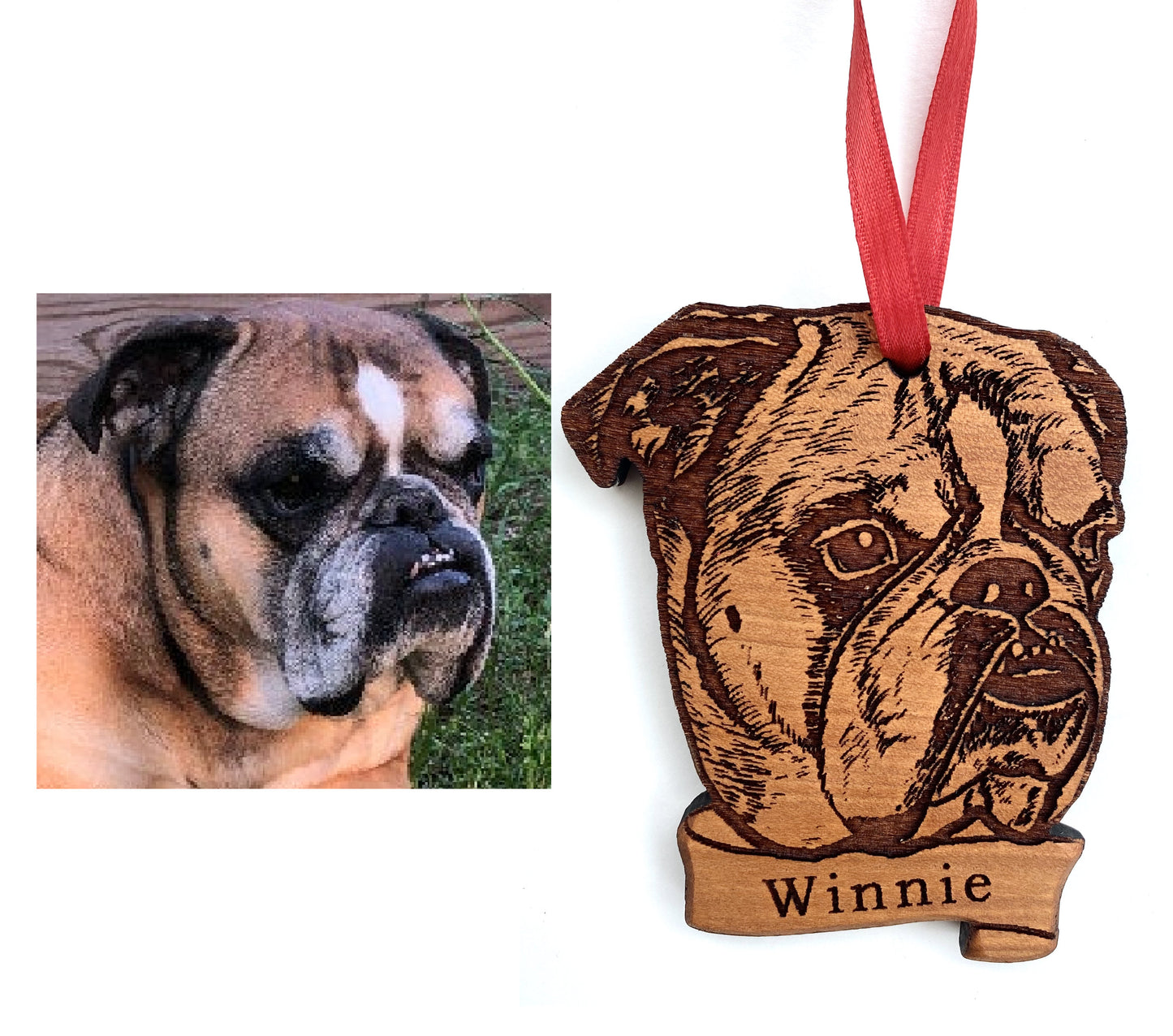 Custom Pet Portrait Wooden Ornament