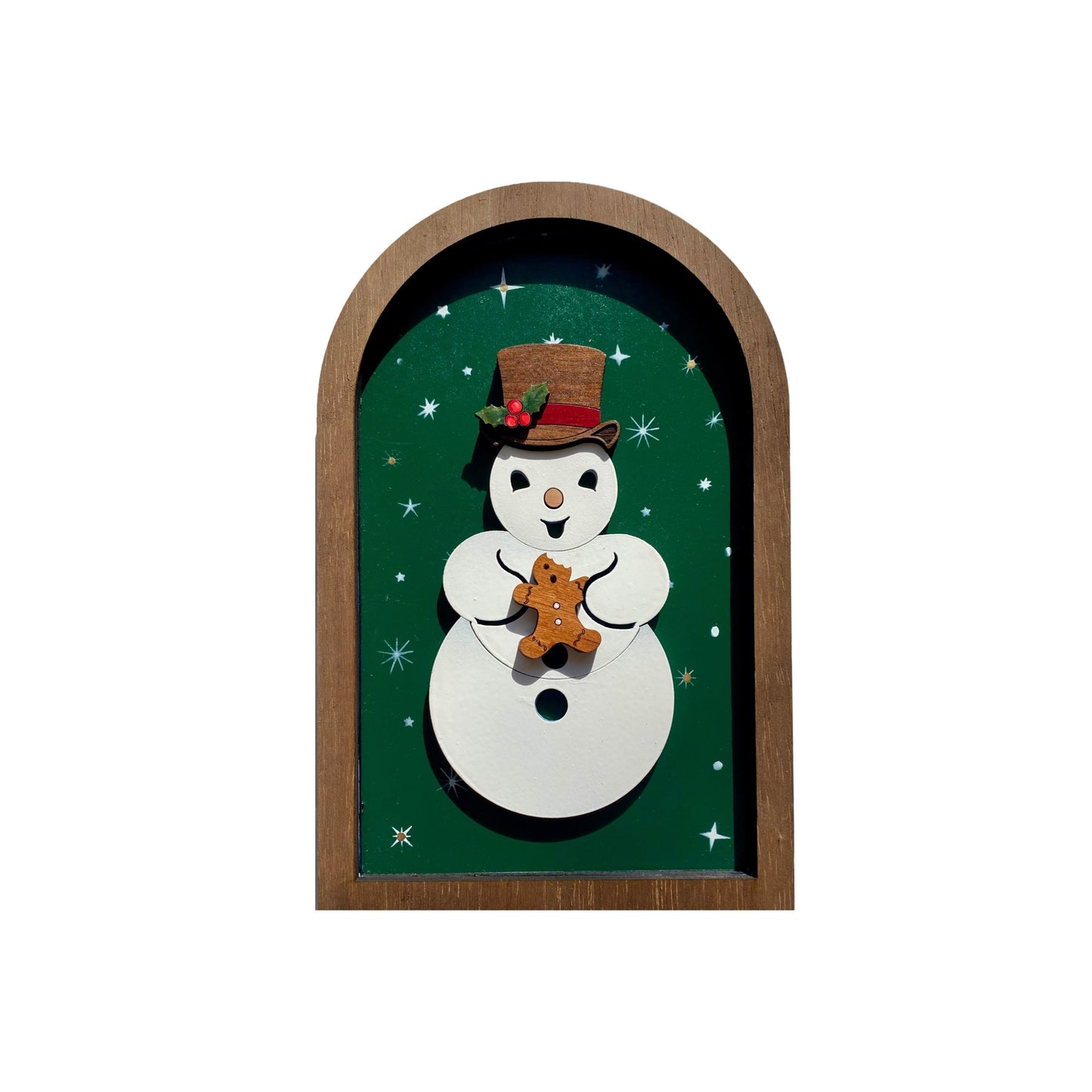 Cute Snowman Sign | Framed Arch Wall Art