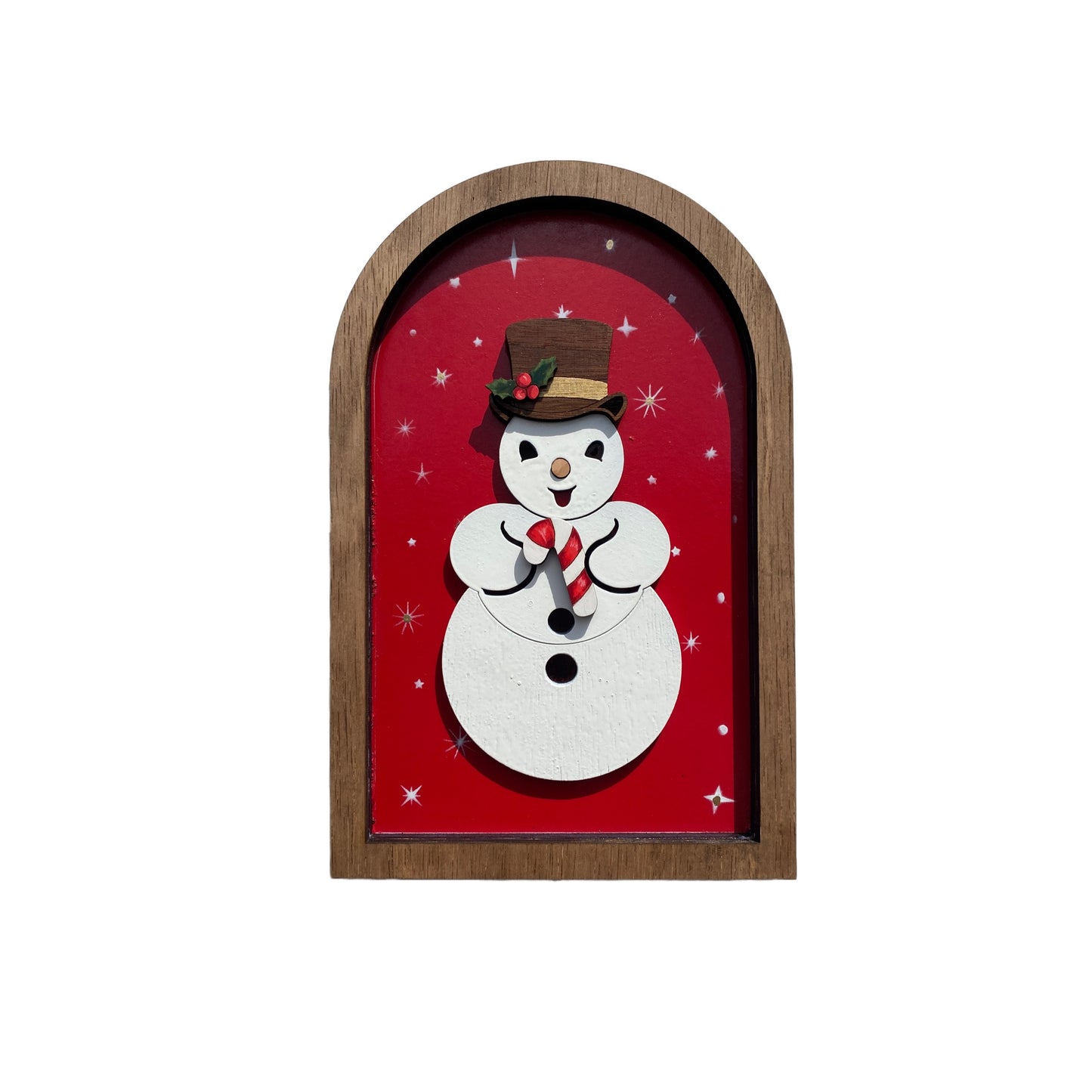 Cute Snowman Sign | Framed Arch Wall Art