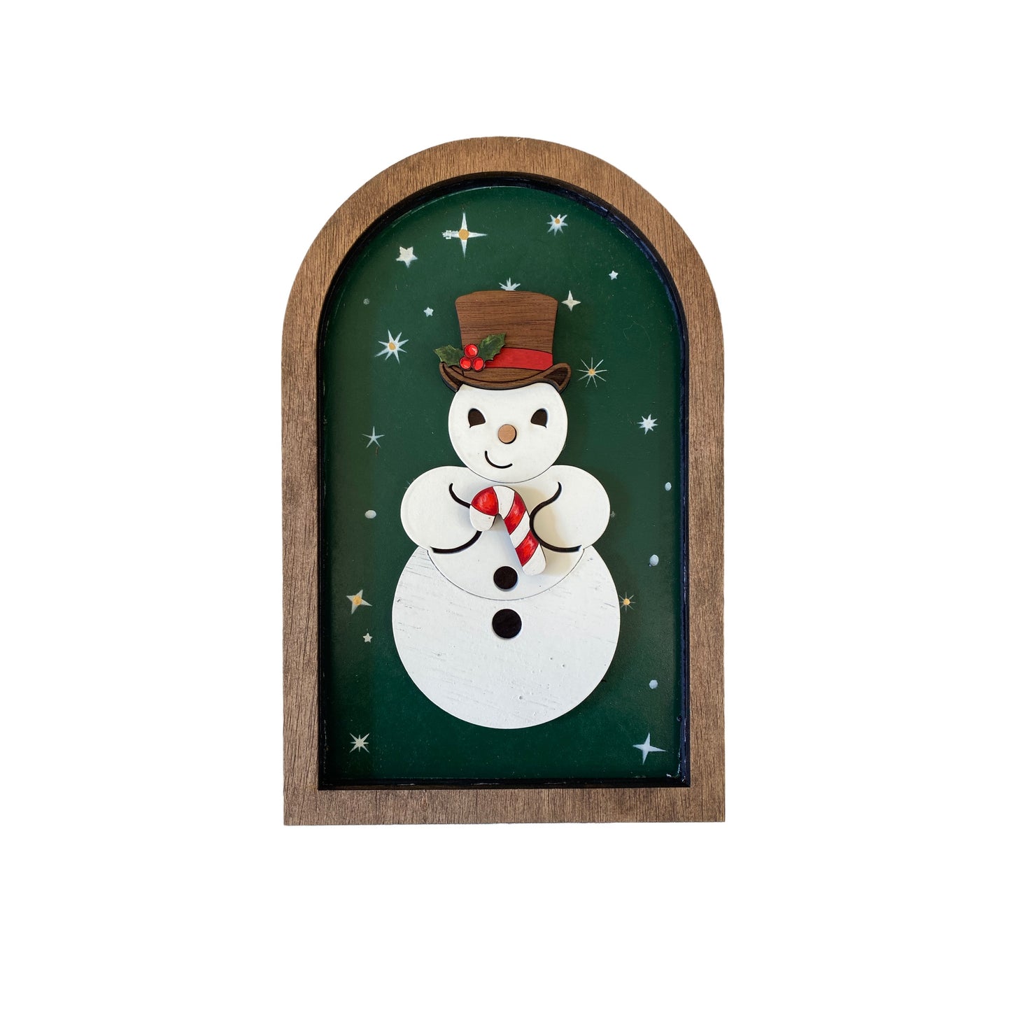 Cute Snowman Sign | Framed Arch Wall Art