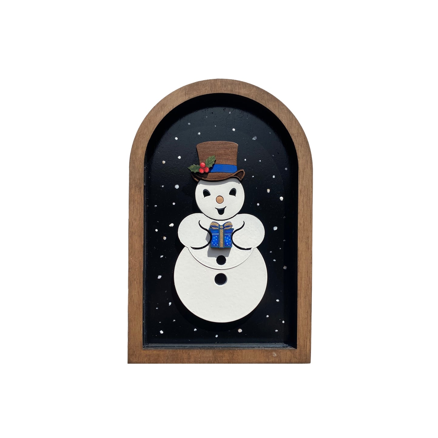 Cute Snowman Sign | Framed Arch Wall Art