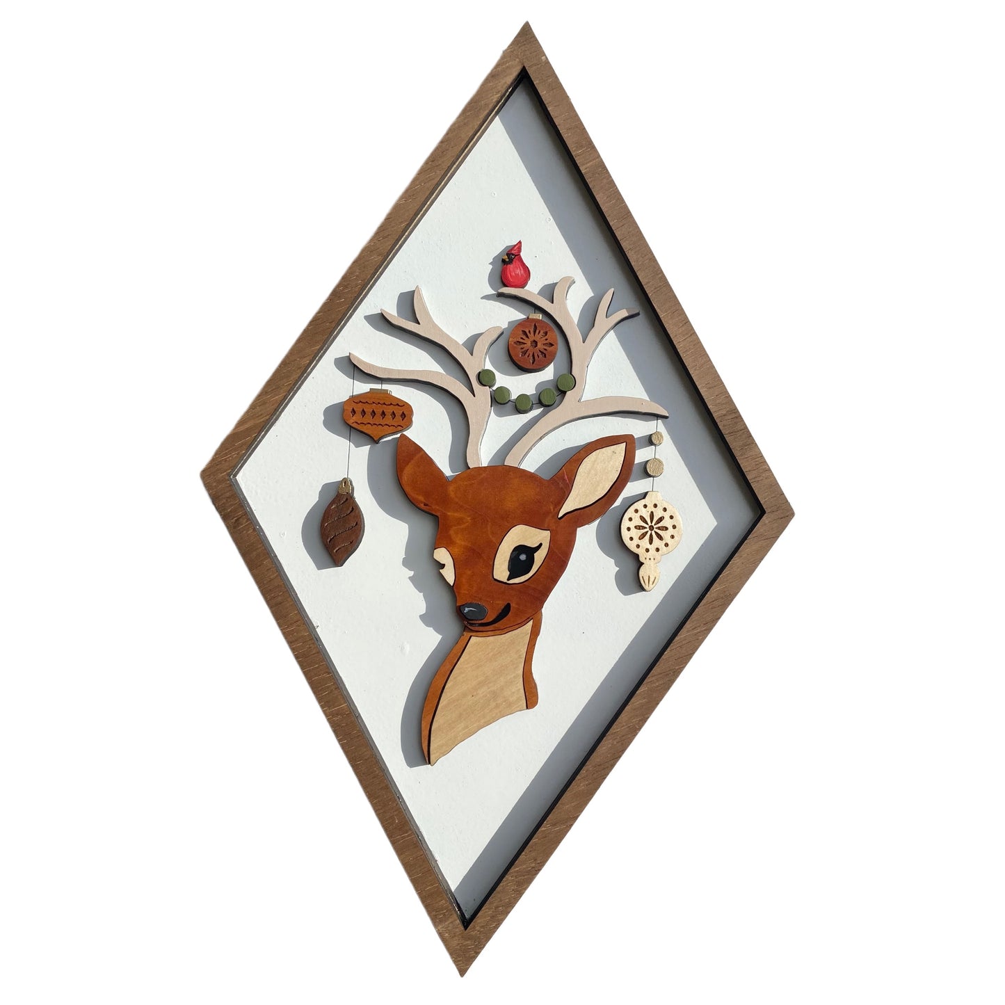 Christmas Reindeer with Ornaments | Diamond Sign Wall Art