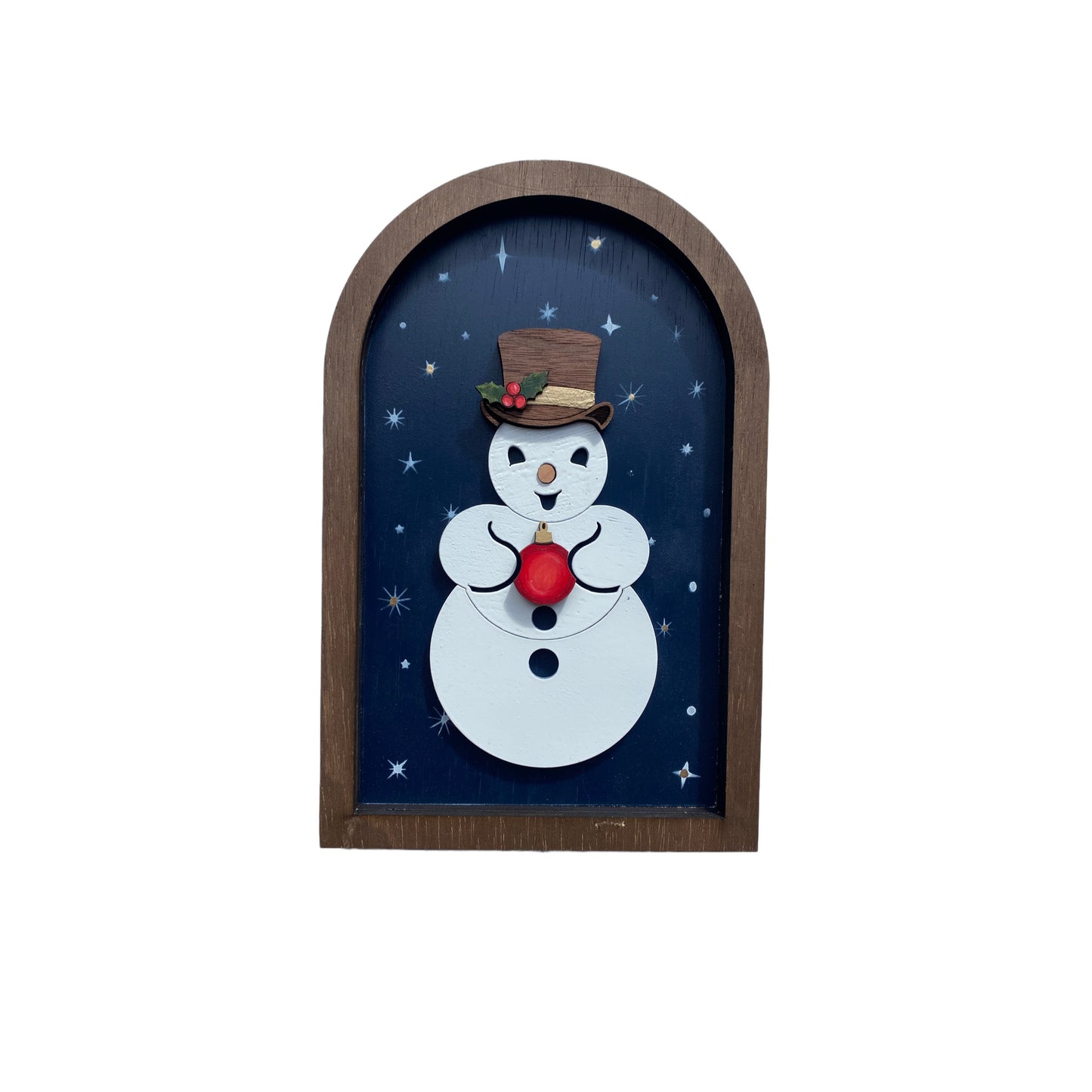 Cute Snowman Sign | Framed Arch Wall Art