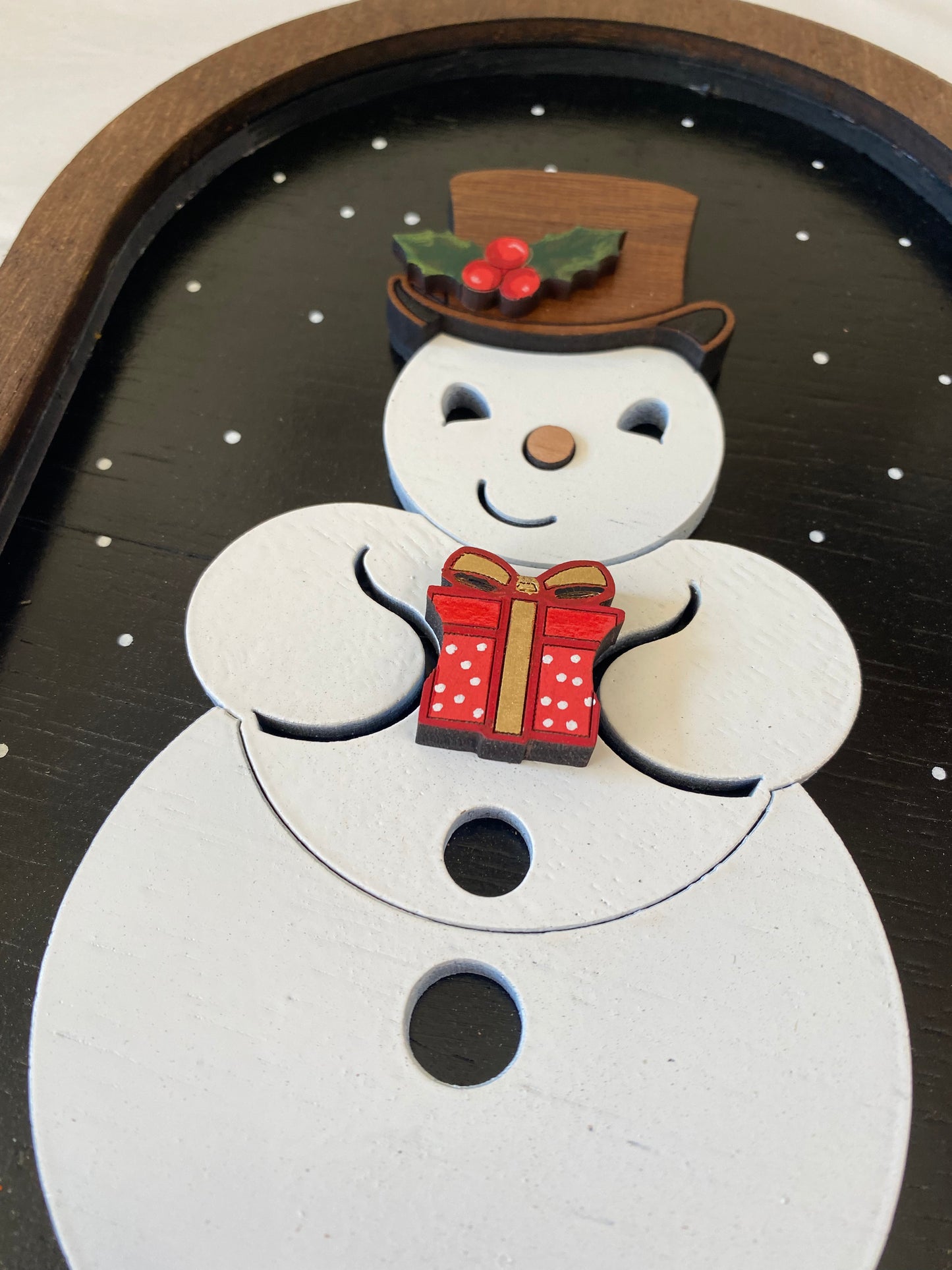 Cute Snowman Sign | Framed Arch Wall Art