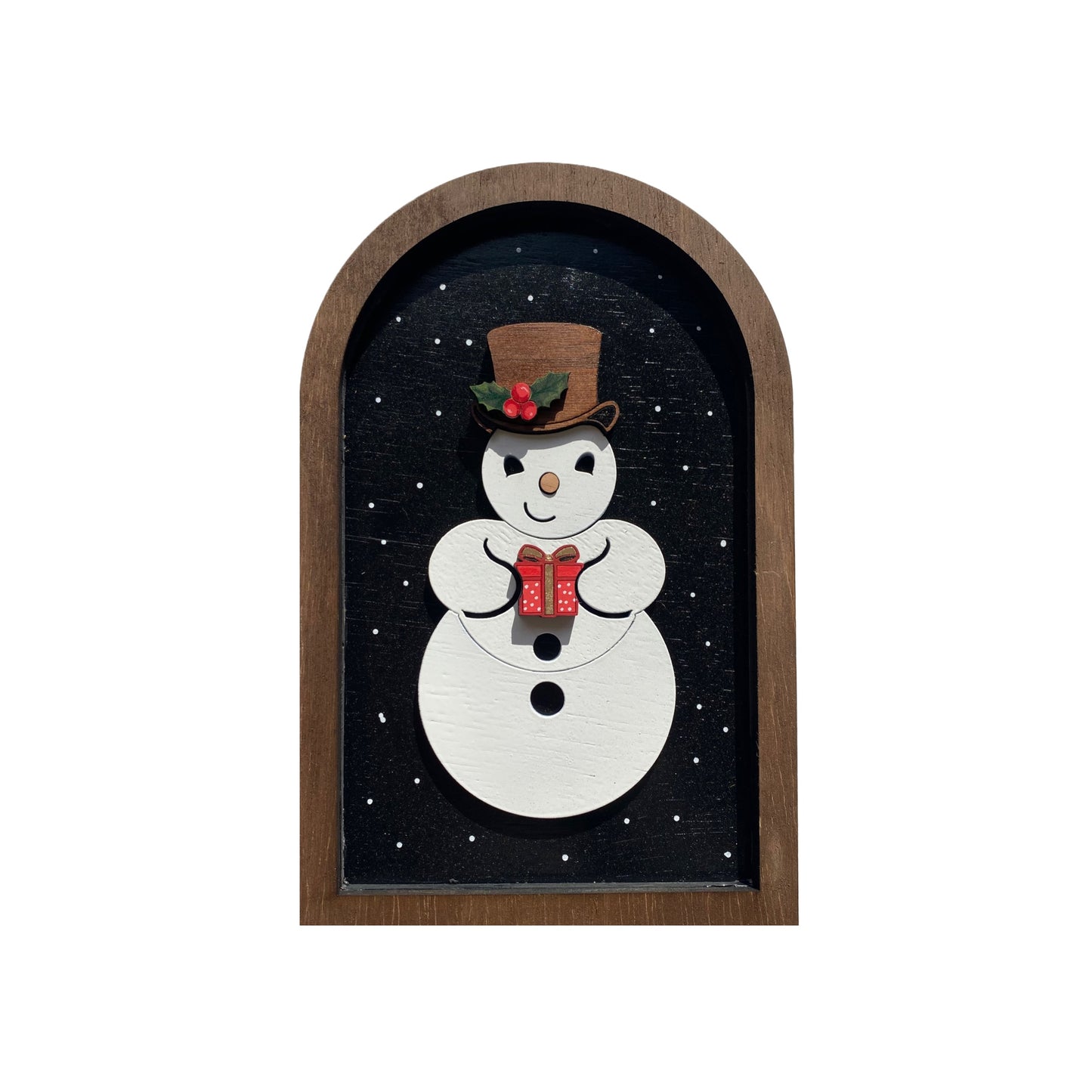 Cute Snowman Sign | Framed Arch Wall Art