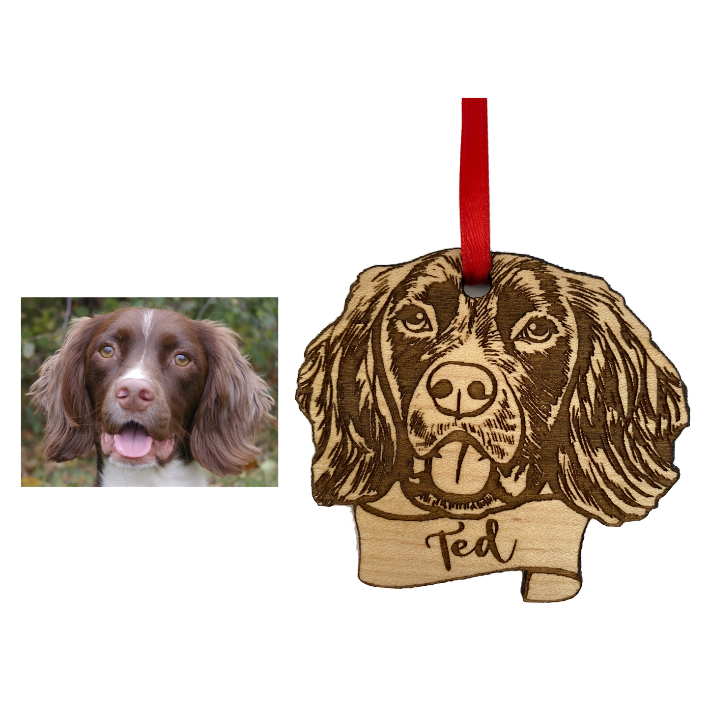 Custom Pet Portrait Wooden Ornament