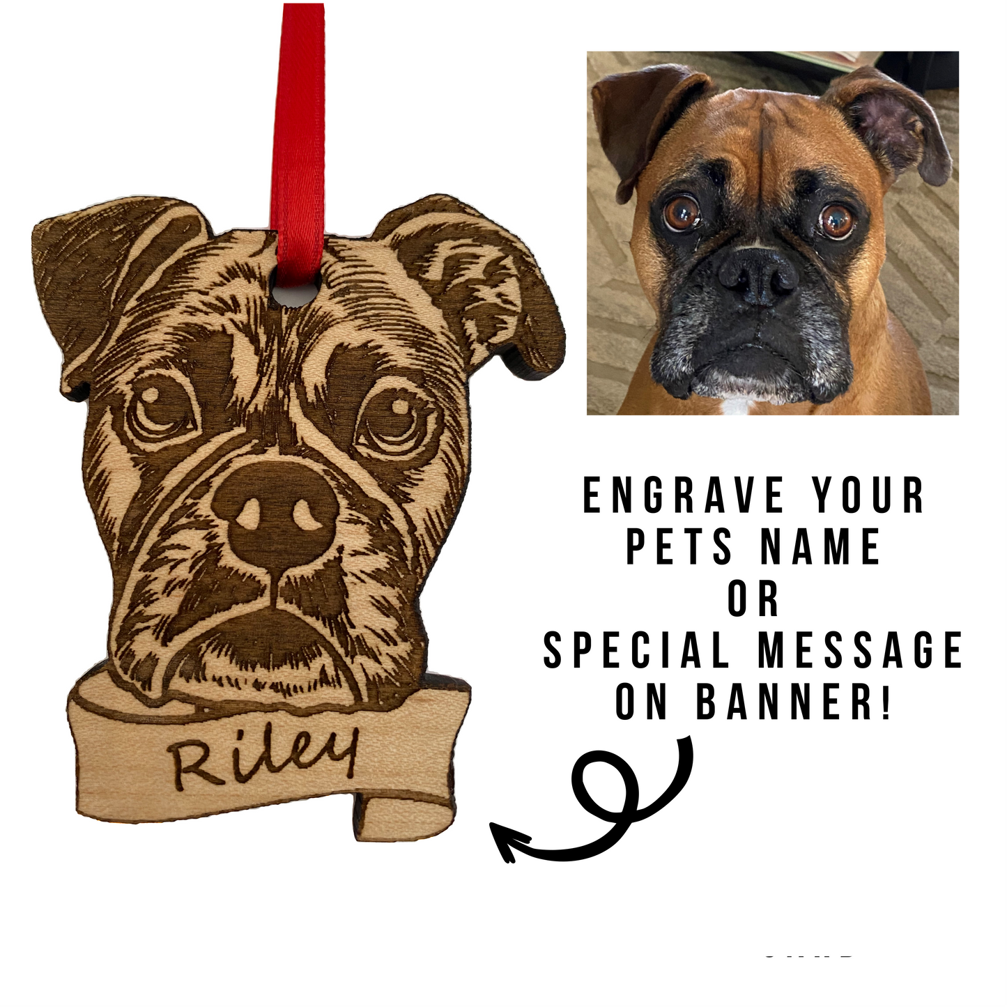 Custom Pet Portrait Wooden Ornament